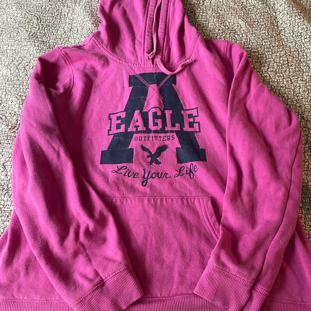 Pink American Eagle hoodie size xl